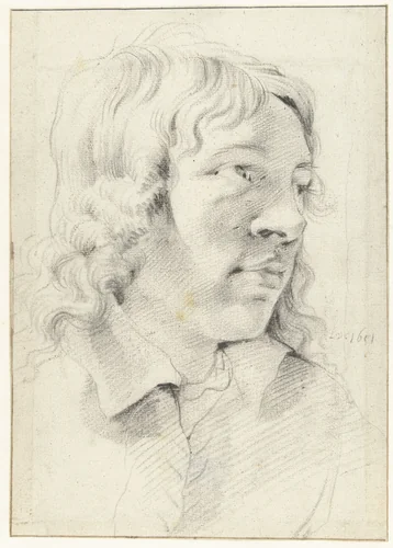 Hoofd van een man by Leendert van der Cooghen, drawing, 1651