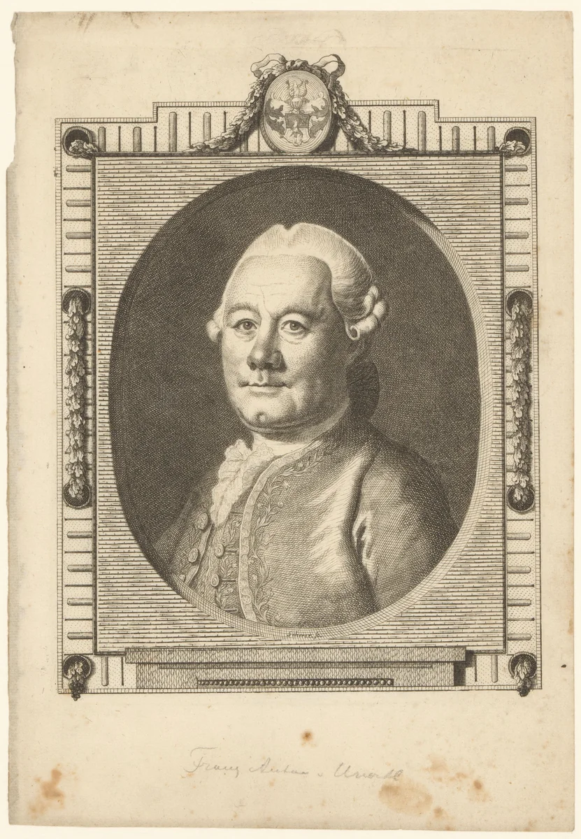 Portret van Franz Anton von Unertl by Scherer, print, 1785-1799