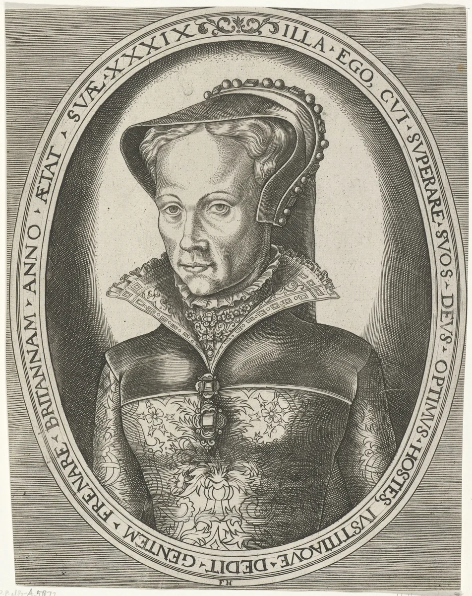 Portret van Mary I by Unknown, print, 1546-1562