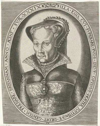 Portret van Mary I by Unknown, print, 1546-1562
