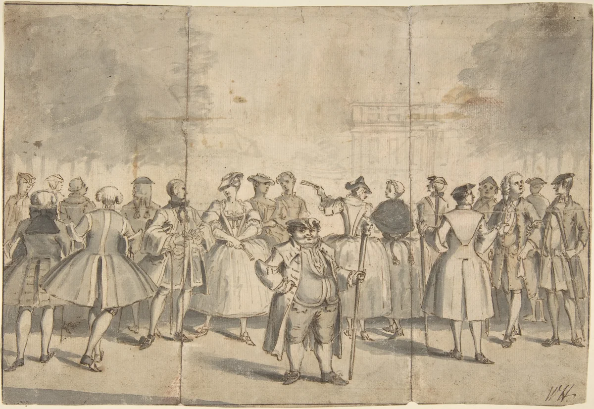 Taste a la Mode in the Year 1753 by Louis Pierre Boitard, drawing, 1753