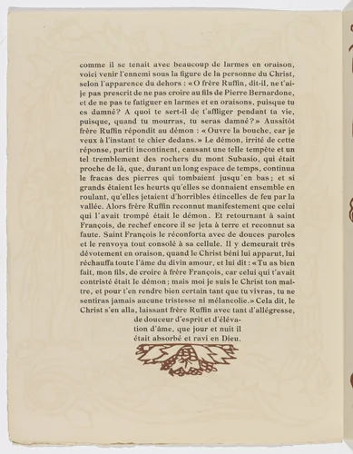 Tailpiece (page 182) from Les Petites Fleurs de St. François (The Little Flowers of St. Francis) by Émile Bernard, illustrated book, 1928