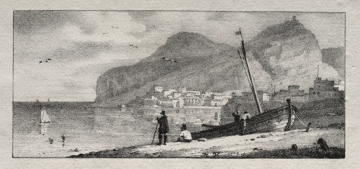 View of a Seaport by Horace Vernet, print, 1809-1863