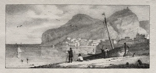 View of a Seaport by Horace Vernet, print, 1809-1863