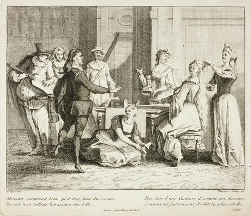 Plate from Livre de Scènes Comiques by Gabriel Huquier, print, 1729-1732