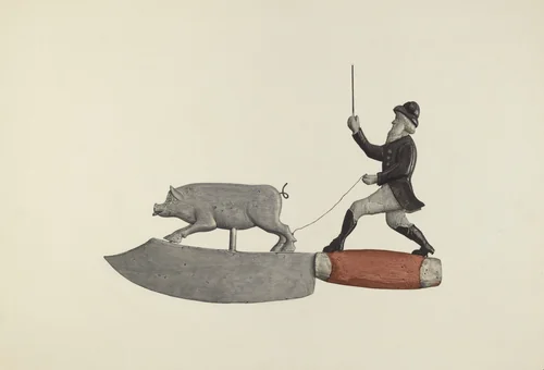 Butcher's Shop Sign by Laura Bilodeau, index of american design, 1939