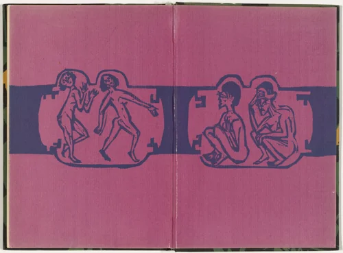 Back endpapers (Vorsatz) from Umbra Vitae (Shadow of Life) by Ernst Ludwig Kirchner, illustrated book, 1924