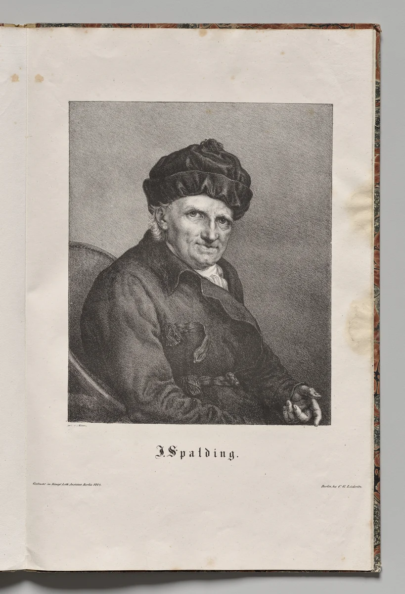 Germany's Famous Authors: Portrait of Johann Joachim Spalding by Gustav Lüderitz, print, 1824