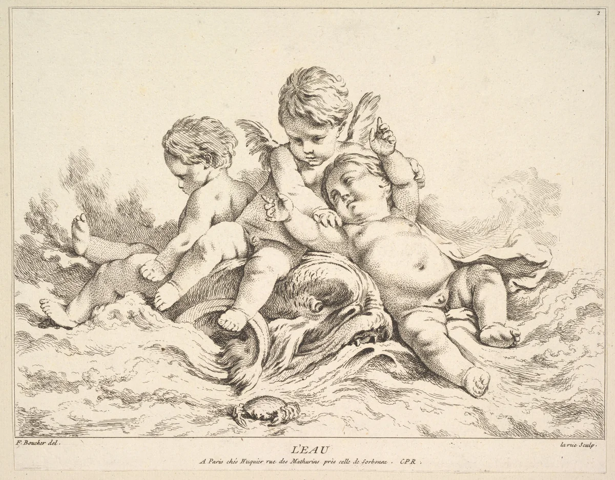 Water by Louis Félix de La Rue, print, 1731-1765