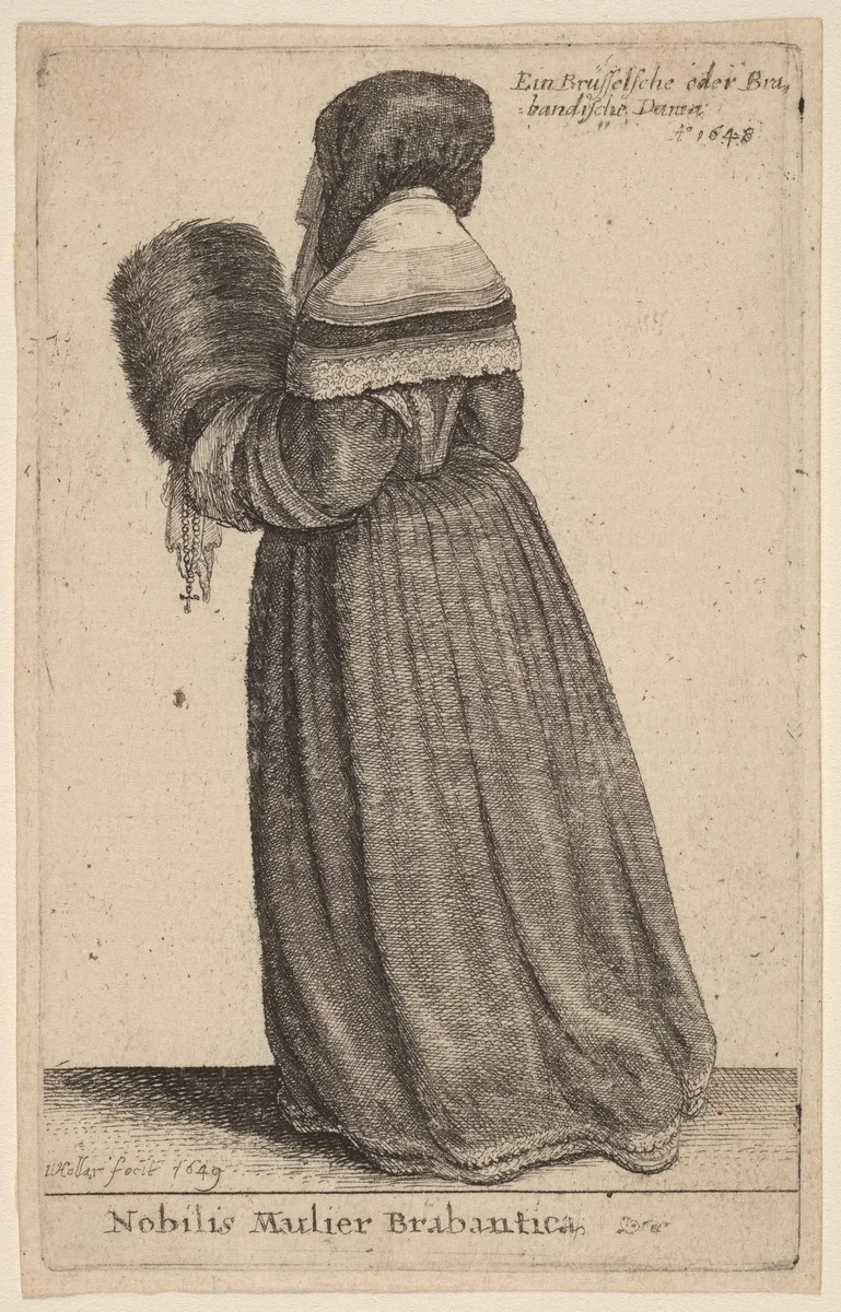 Nobilis Mulier Brabantica by Wenceslaus Hollar, print, 1649