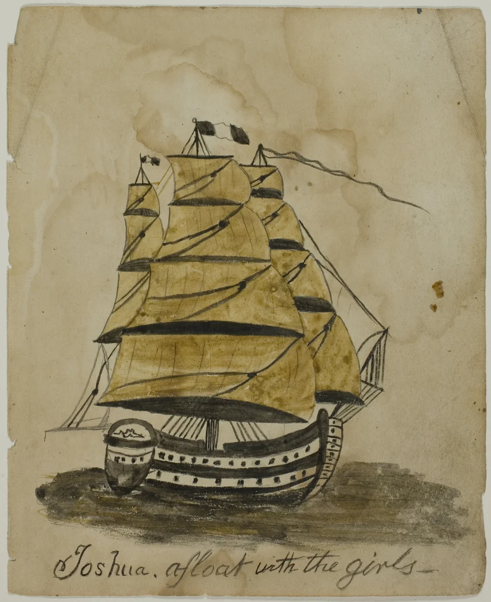 Joshua Afloat with the Girls by Unknown Artist, painting, 1800-1899