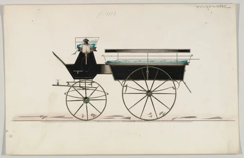 Wagonette #1113 by Brewster & Co., drawing, 1865-1875