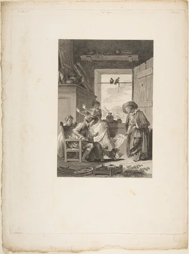 Belphegor, from "Contes et nouvelles en vers par Jean de La Fontaine. A Paris, de l'imprimerie de P. Didot, l'an III de la République, 1795" by Jean-Baptiste Patas, print, 1795