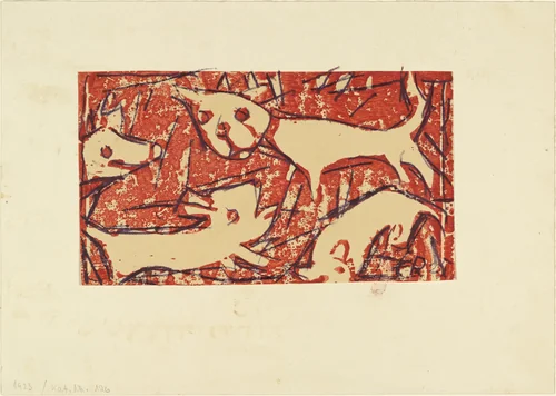 Dogs (Hunde) by Christian Rohlfs, print, 1921