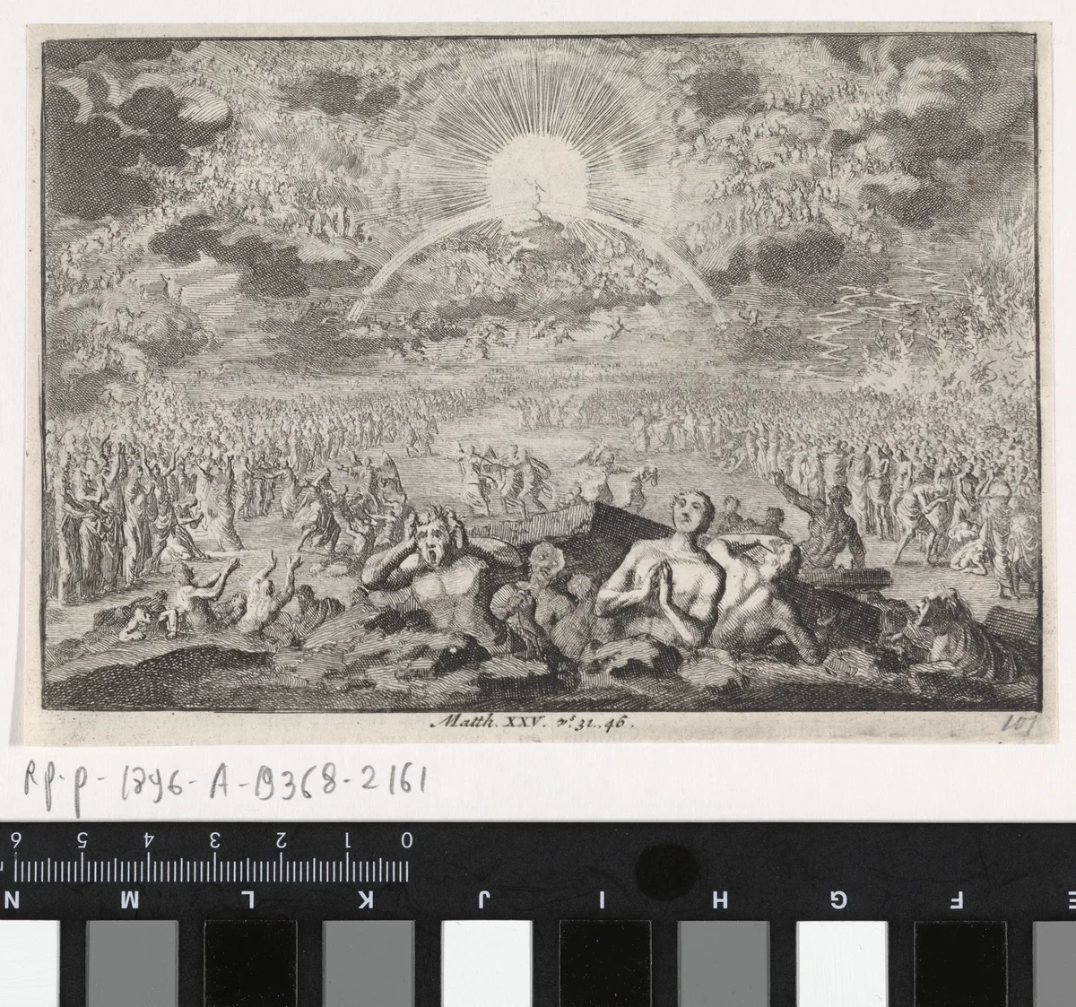 Laatste oordeel by Jan Luyken, print, 1703-1762