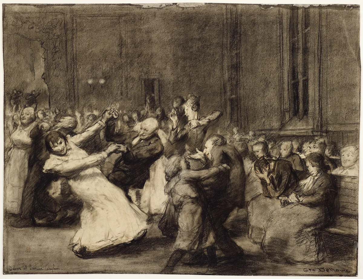 Dance at Insane Asylum by George Bellows, drawing, 1907