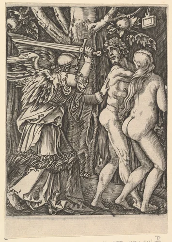 The Expulsion from the Paradise, from "The Passion of Christ", after Dürer by Marcantonio Raimondi, print, 1495-1539