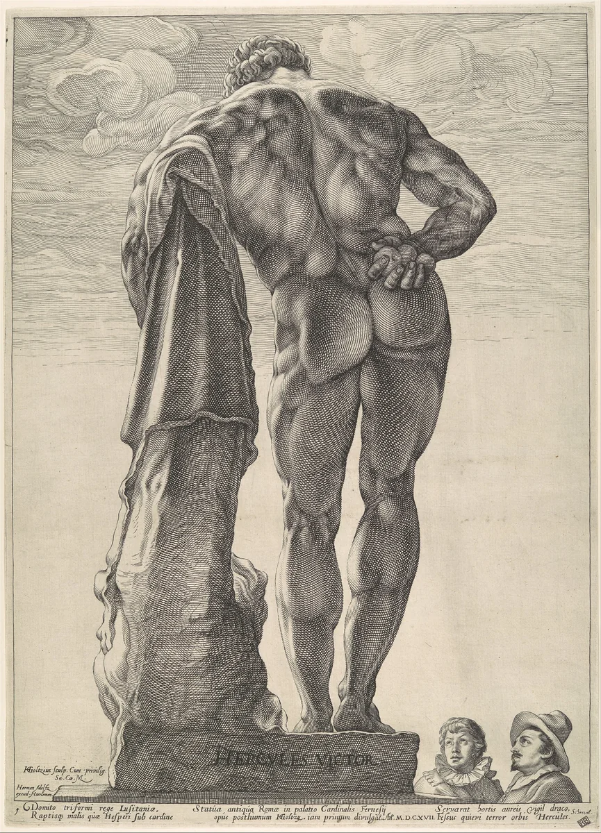Farnese Hercules by Hendrick Goltzius, print, 1587-1617