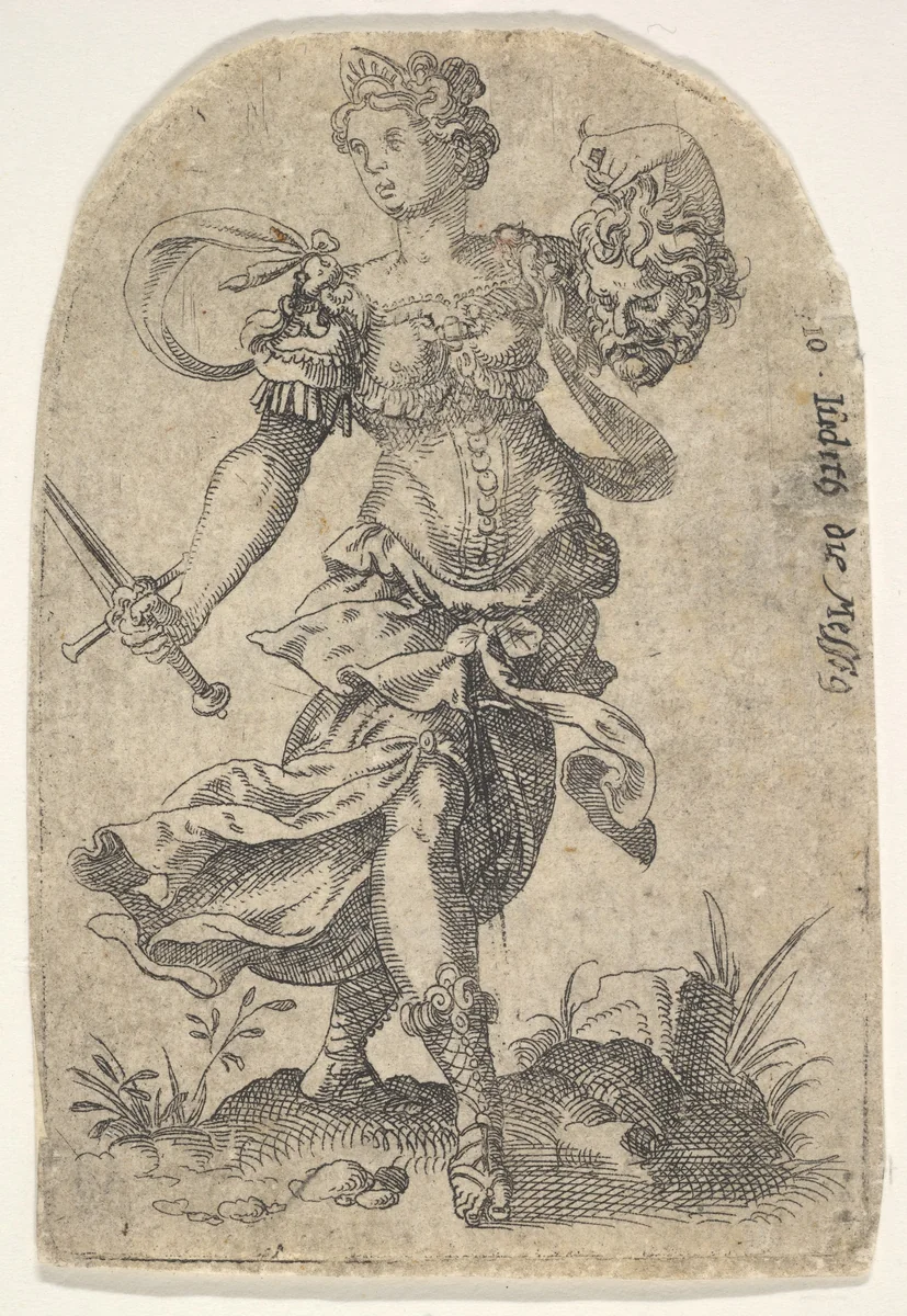 Judith, from "Celebrated Women of the Old Testament" by Jost Amman, print, 1568-1596