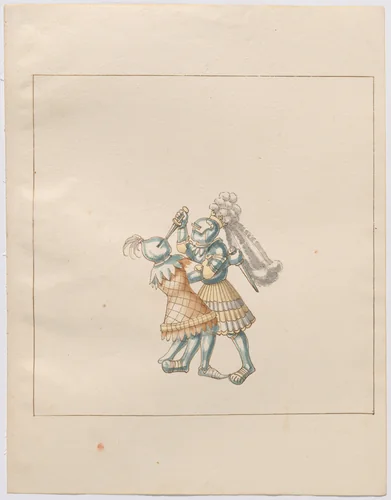 Foot Combat with Daggers by German 16th Century, drawing, 1515