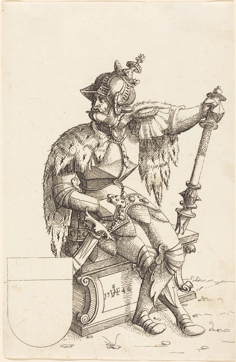 Emperor Charles V by Augustin Hirschvogel, print, 1546