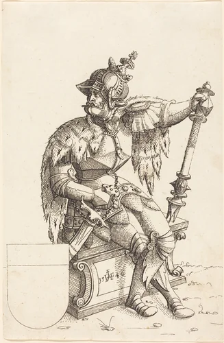Emperor Charles V by Augustin Hirschvogel, print, 1546