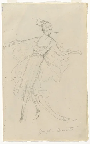 Costume design (Georgette Dupetit) for the artist's ballet Orphée of the Quat-z-arts by Florine Stettheimer, drawing, 1912