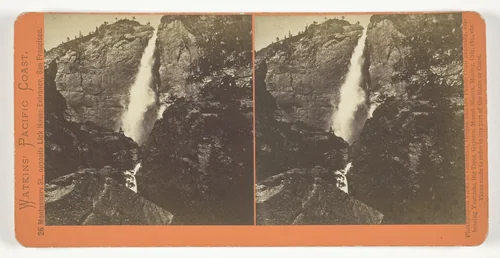 Yosemite Falls, 2630 ft., from the series "Watkins' Pacific Coast" by Carleton Watkins, photograph, 1861-1876