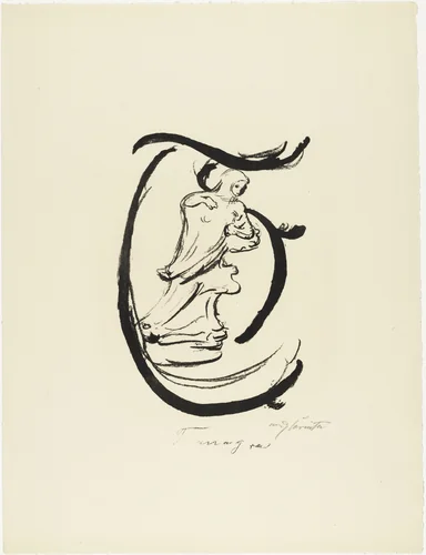 Letter T (Buchstabe T) from the illustrated book in portfolio form The ABCs (Das ABC) by Lovis Corinth, print, 1916