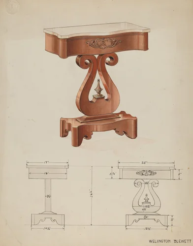 Table by Wellington Blewett, index of american design, 1936