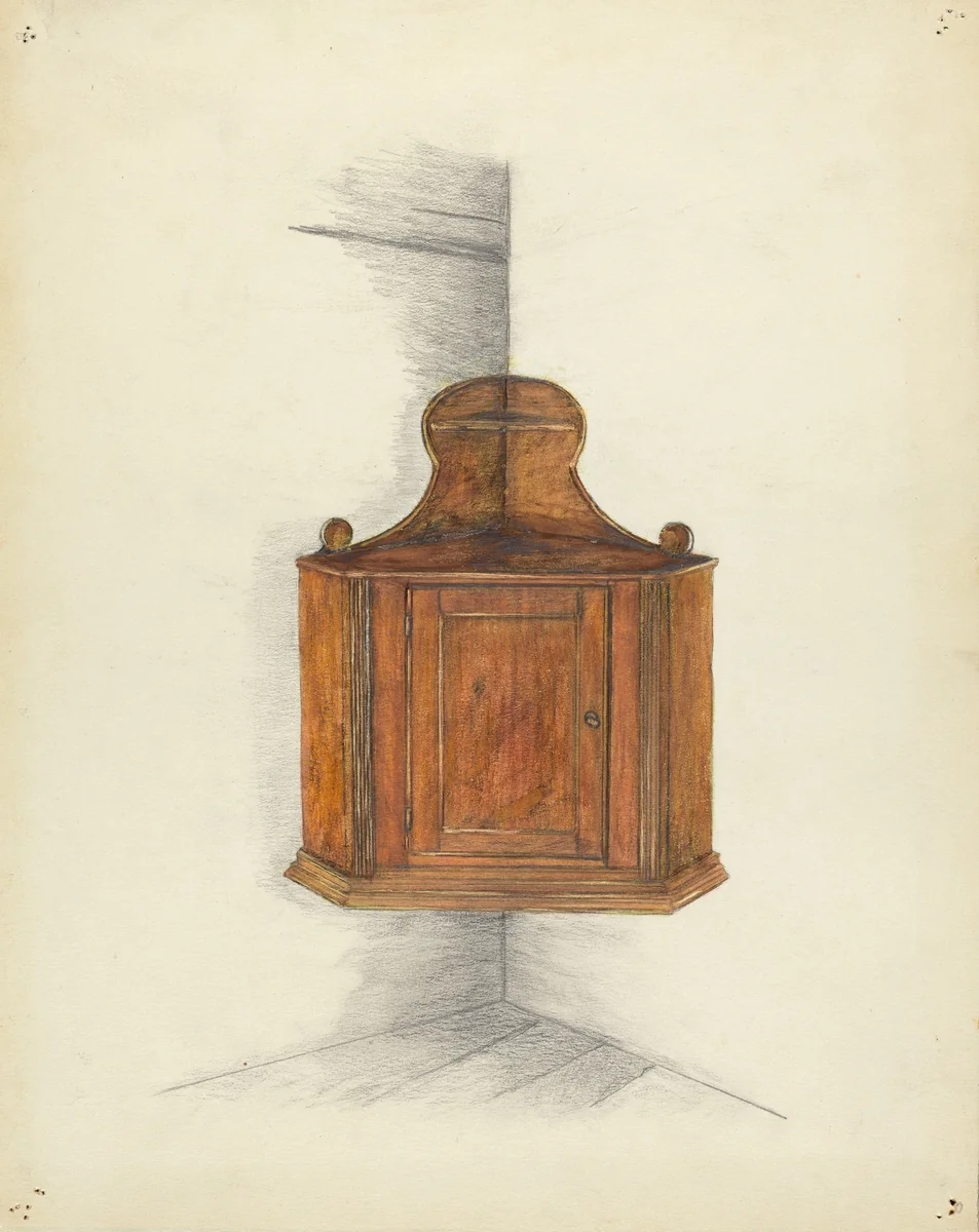 Corner Cupboard by Meyer Goldbaum, index of american design, 1953