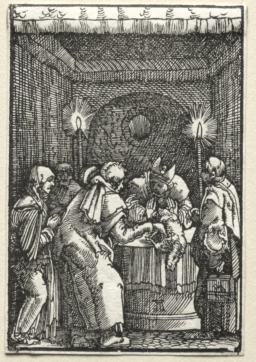 The Fall and Redemption of Man: Joachim's Offering Rejected by the High Priest by Albrecht Altdorfer, print, 1510-1520