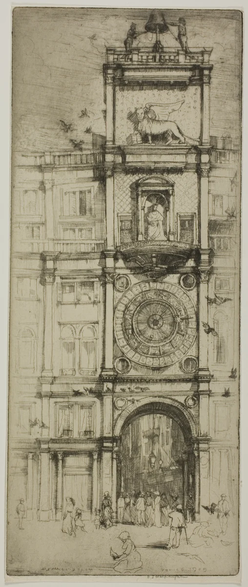 The Clock Tower, Venice by Donald Shaw MacLaughlan, print, 1909