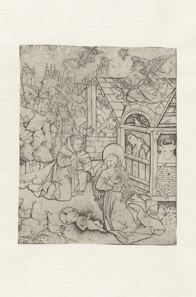 Geboorte van Christus by Meester E.S., print, 1440-1468