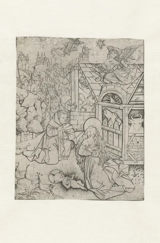 Geboorte van Christus by Meester E.S., print, 1440-1468