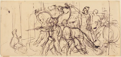 Charioteers by Eugène Delacroix, drawing, 1798-1863