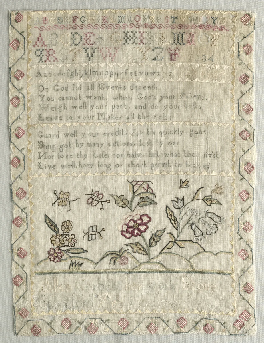 Sampler by Alles Corbett, other, 1755