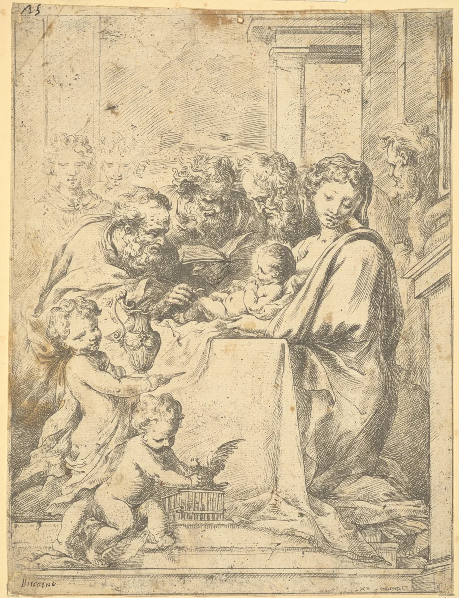 The Circumcision of Christ by Bartolomeo Biscaino, print, 1650-1657
