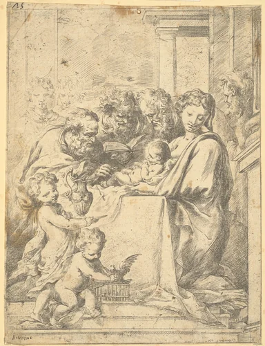 The Circumcision of Christ by Bartolomeo Biscaino, print, 1650-1657