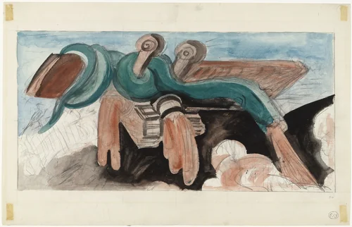 Study for Dive Bomber and Tank by José Clemente Orozco, drawing, 1940