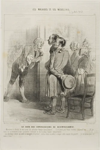 Free Doctor's Visit Day (plate 16) by Charles-Émile Jacque, print, 1843