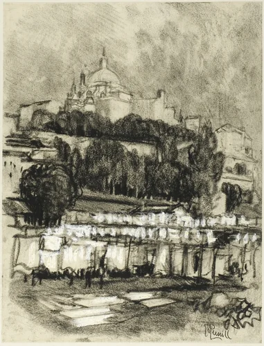 The Washing Place of Madrid by Joseph Pennell, drawing, 1898-1908