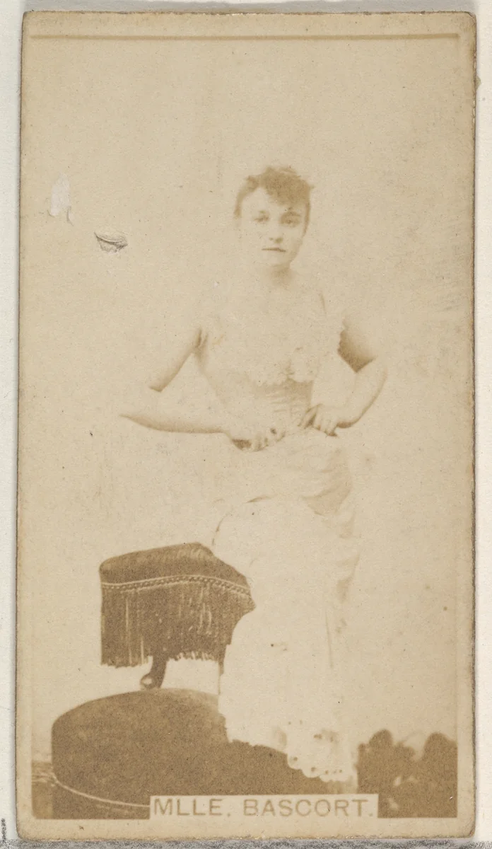 Mlle. Bascort, from the Actors and Actresses series (N45, Type 8) for Virginia Brights Cigarettes by Allen & Ginter, photograph, 1885-1891