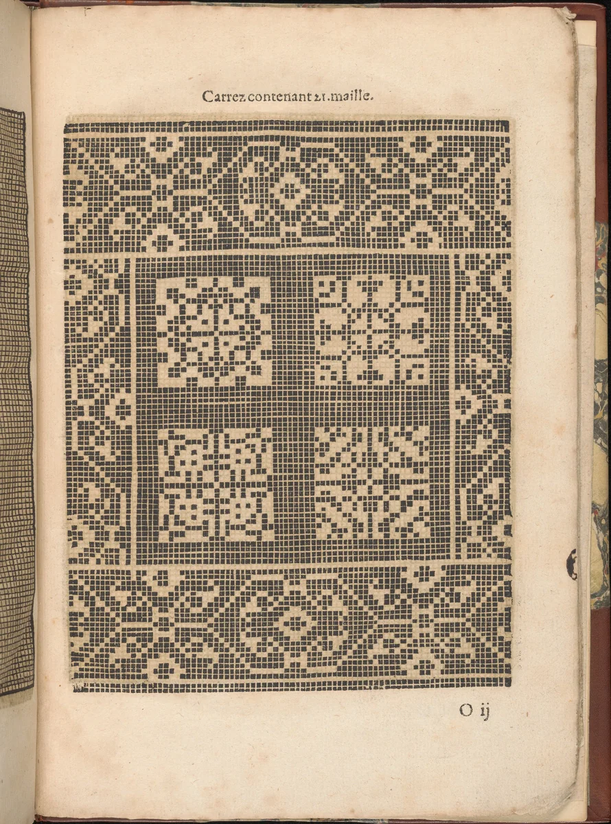 Les Secondes Oeuvres, et Subtiles Inventions De Lingerie du Seigneur Federic de Vinciolo Venitien, page 54 (recto) by Federico de Vinciolo, book, 1603