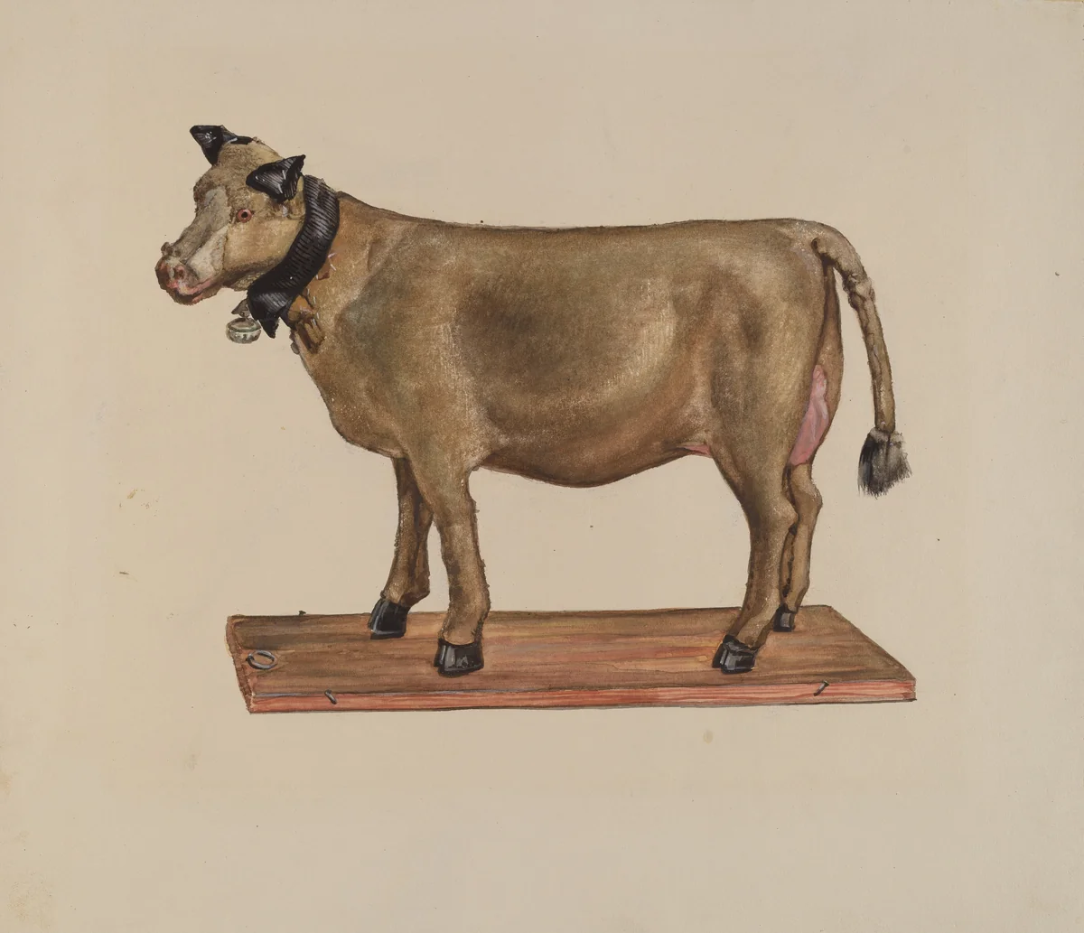 Toy Cow on Stand by James McLellan, index of american design, 1937