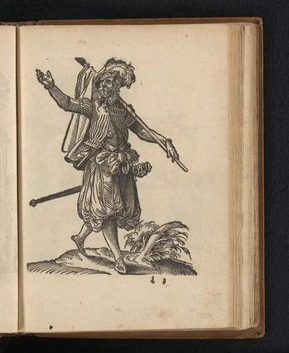 Lansknecht met vaandel by Unknown, print, 1578