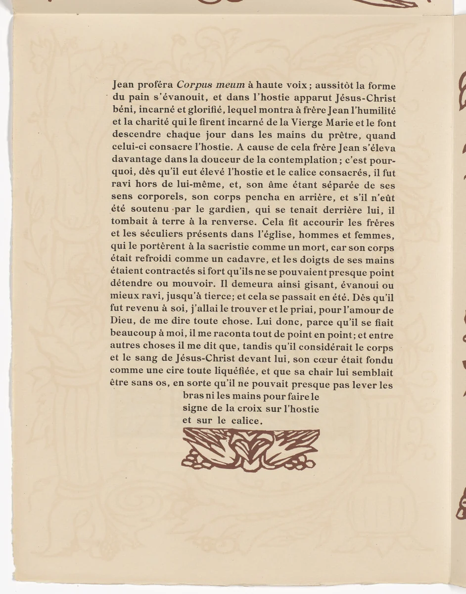 Tailpiece (page 298) from Les Petites Fleurs de St. François (The Little Flowers of St. Francis) by Émile Bernard, illustrated book, 1928