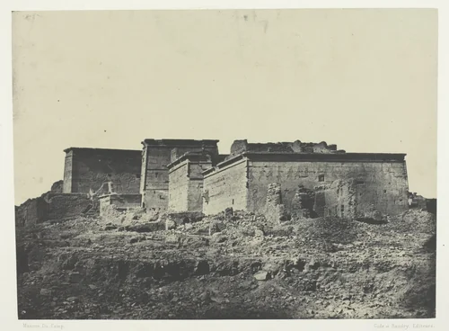 Grand Temple d'Isis à Philoe, Vue Générale Prise du Nord; Nubie, plate 80 from the album "Egypte, Nubie, Palestine et Syrie" (1852) by Maxime Du Camp, photograph, 1849-1851