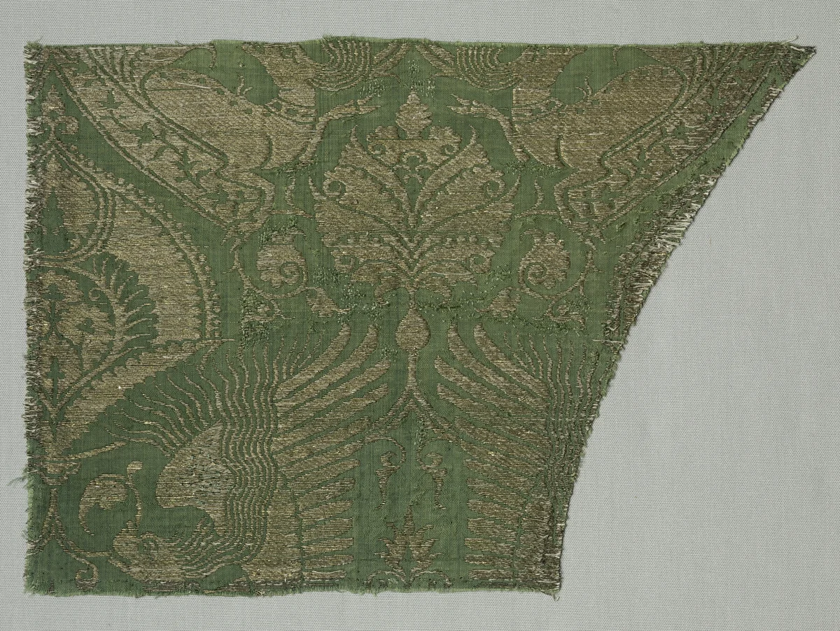 Exotic Gold-patterned Silk by Unknown, textile, 1360-1400