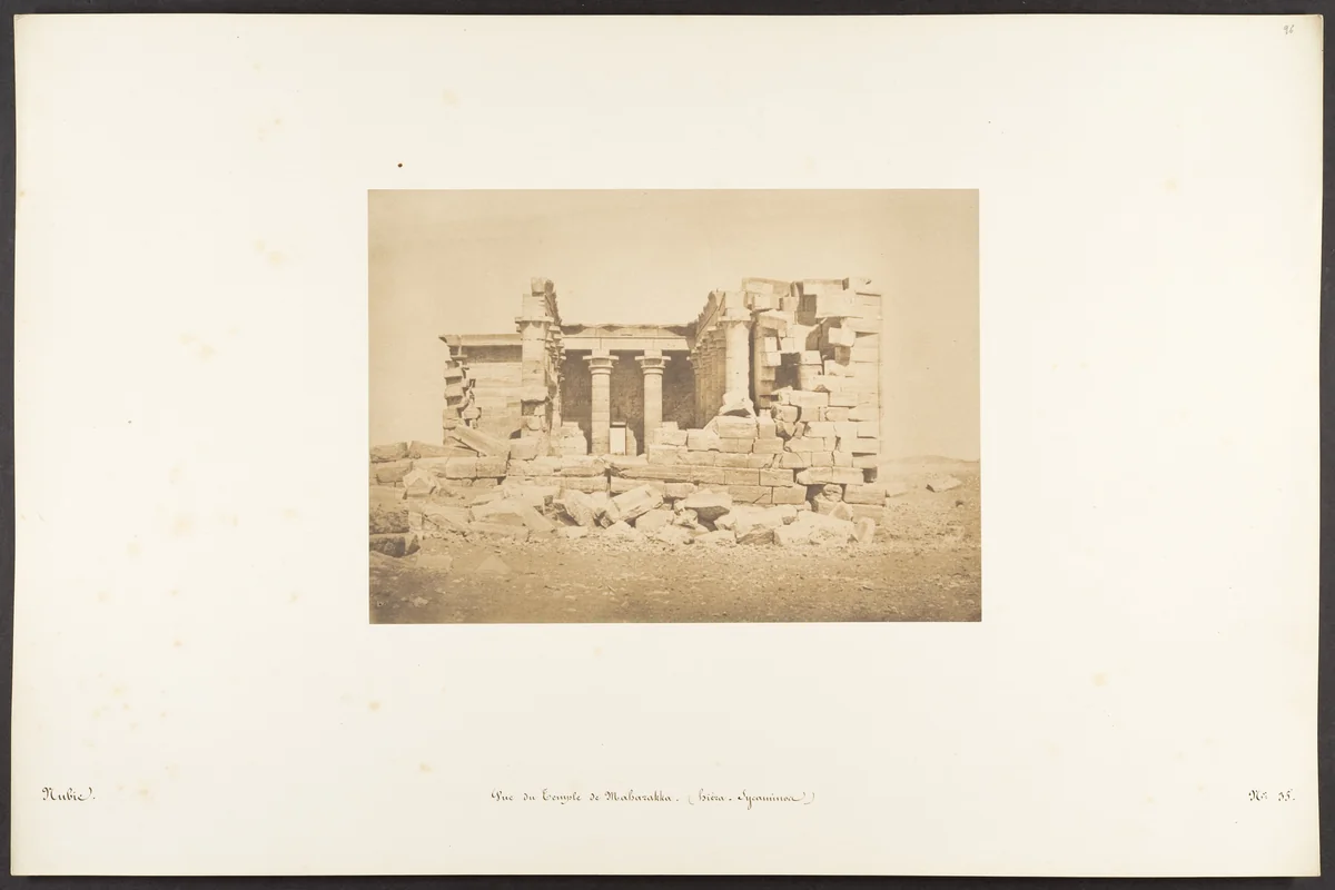 Vue du Temple de Maharakka (Hiéra-Sycaminos) by Maxime Du Camp, photograph, 1850